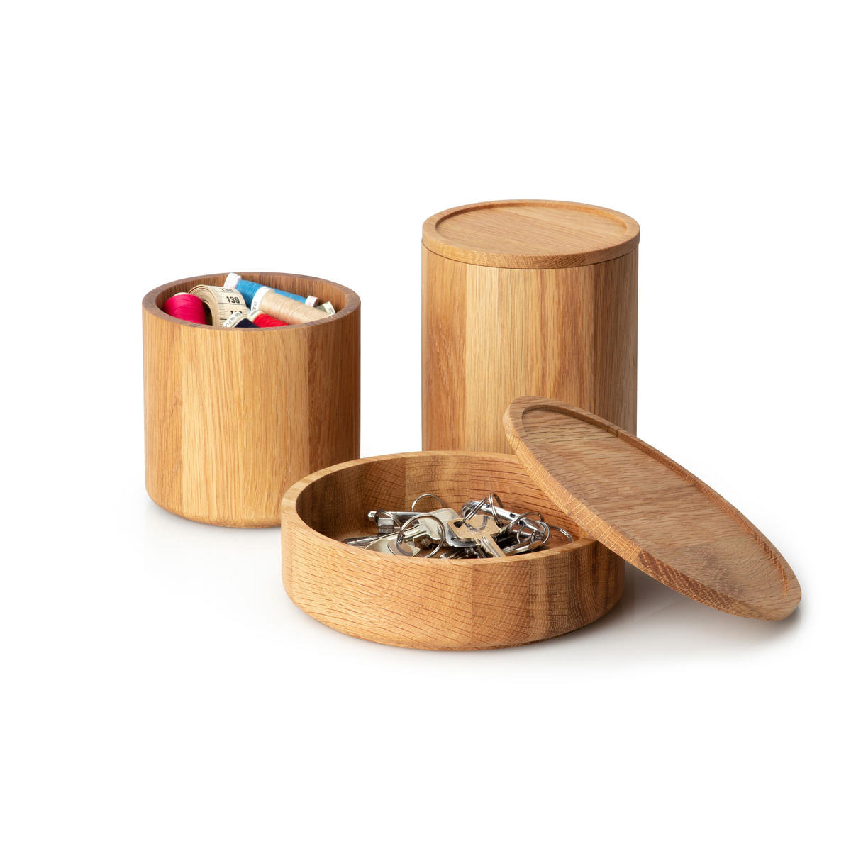 AUFBEWAHRUNGSDOSE, Eichenholz, Ø 19 x 6 cm, 4171 - Braun, Holz (10/3/20cm) - Continenta