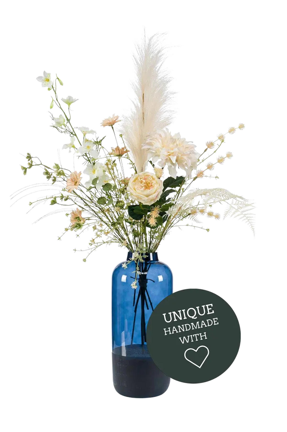 KUNSTBLUME Künstlicher XL Blumenstrauß - Tabea 100cm - Weiß, Kunststoff (100cm) - Emerald