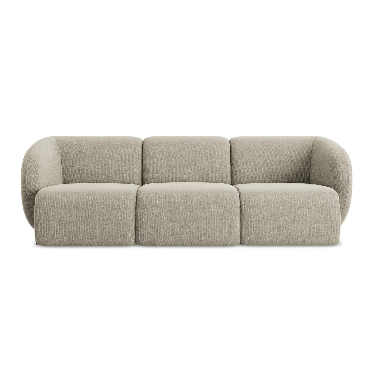 3-SITZER SOFA Bouclé Stoff Grau - Taupe/Schwarz, Holzwerkstoff/Kunststoff (244/75/94cm) - LaMiaSofa