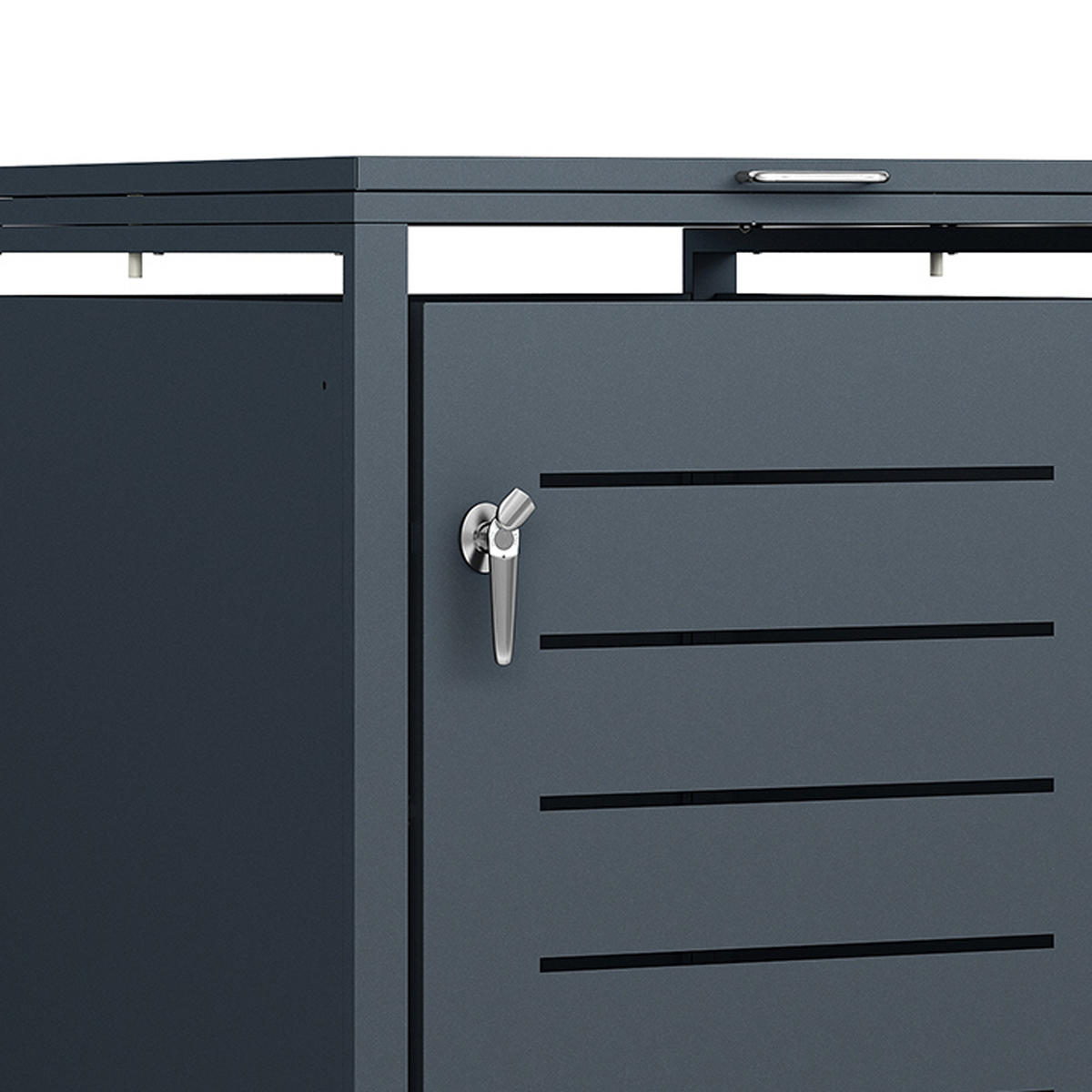 MÜLLTONNENVERKLEIDUNG London - Mülltonnenbox für 1 - Stahl verzinkt, anthrazit - Grau, Metall (66/116/80cm) - TPFGarden