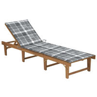 KLAPPBARE Sonnenliege mit Auflage Akazie Massivholz - Braun, Holz (61/86/200cm) - furnicato