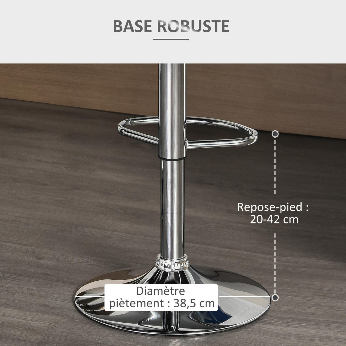 BARHOCKER 2er-Set DE-14687 höhenverstellbar & 360° schwenkbar Grau - Grau, Metall (51.5/111.5/47cm) - ComfortXL