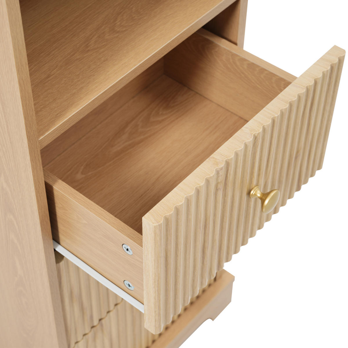 BADEZIMMER-HOCHSCHRANK 40x30x172 cm Natur aus Holzwerkstoff mit Schubladen & Soft-Close - Naturfarben, Holzwerkstoff (40/172/30cm) - Modfu