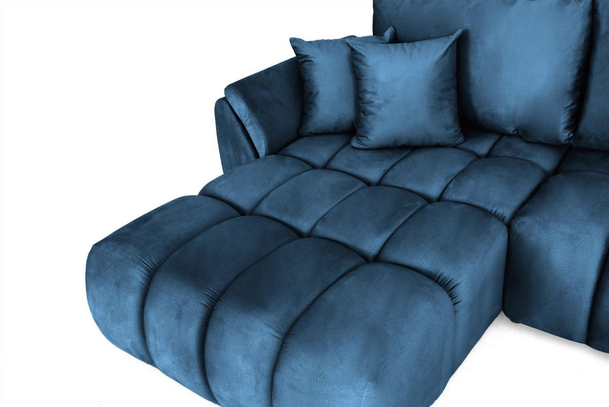 ECKSOFA Collin Mit Schlaffunktion - Blau, Holzwerkstoff/Textil (280/185cm) - Fun Möbel