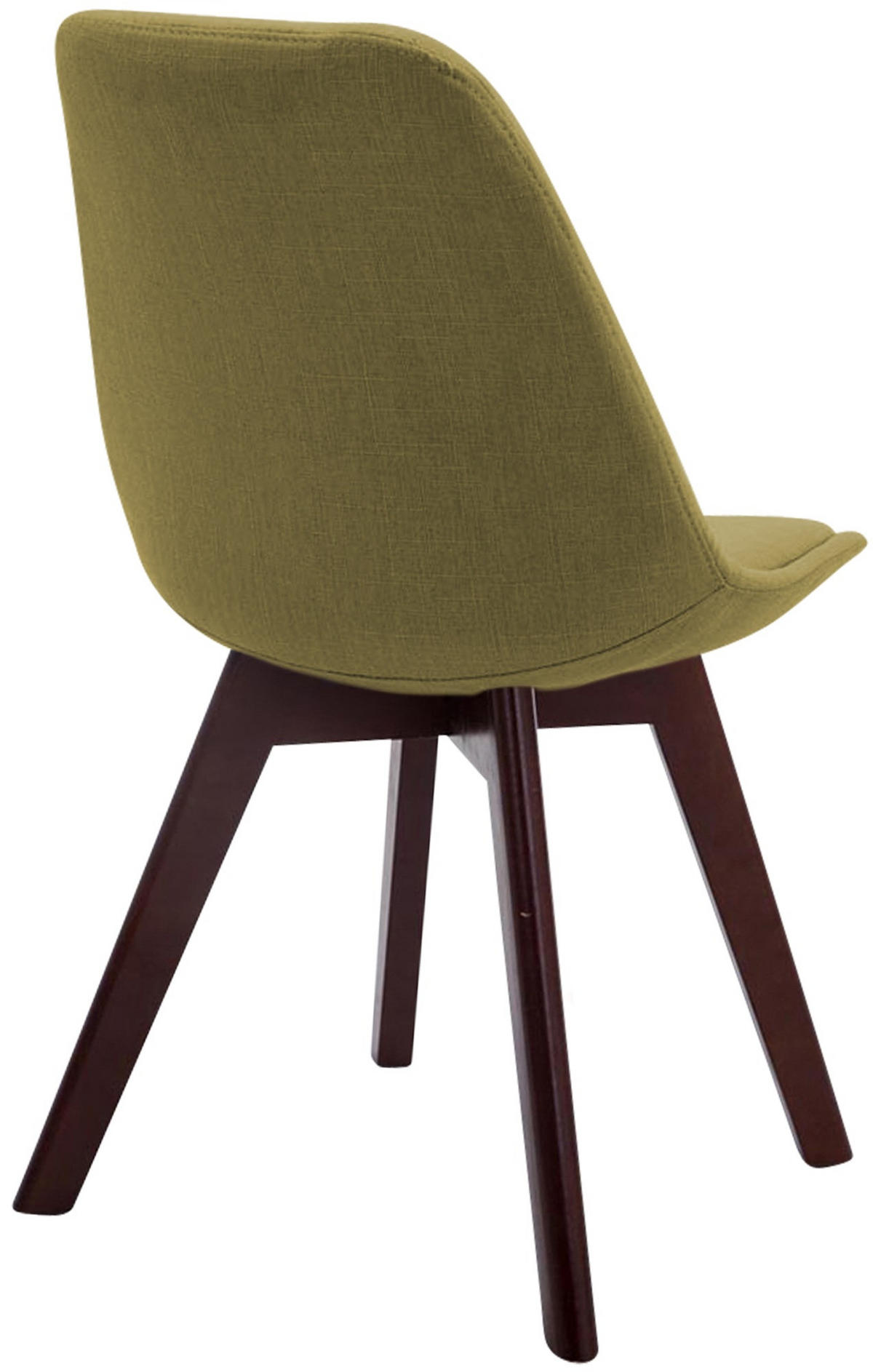 STUHL Stoff grün - Walnussfarben/Grün, Holz/Textil (48/84/55cm) - CLP