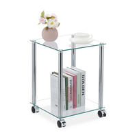 BEISTELLTISCH - Multicolor, Glas/Kunststoff (34/34/46cm) - Relaxdays