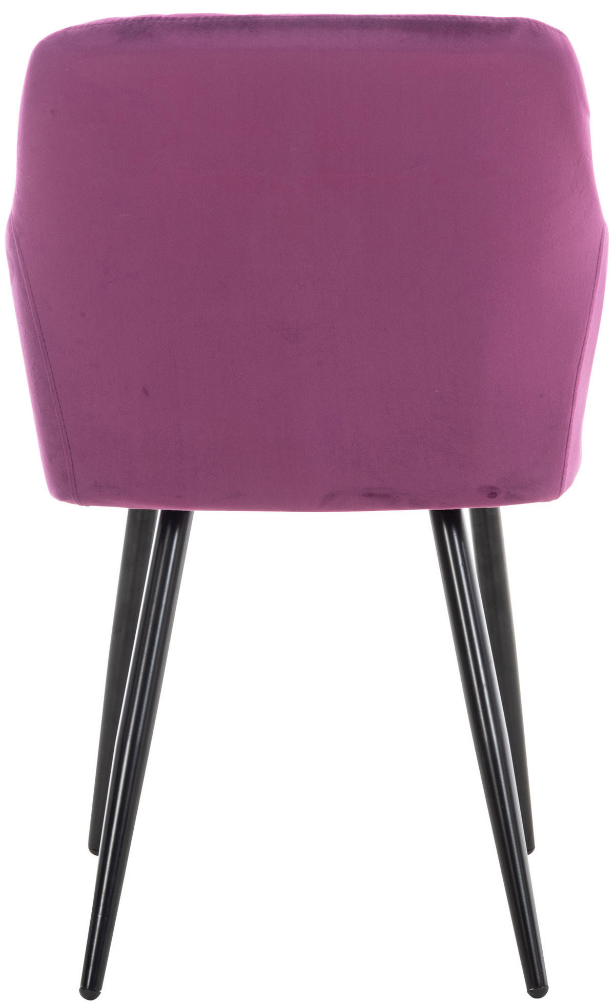 ESSZIMMERSTUHL Shyva Samt, Gestell Metall matt Schwarz Lila - Lila/Schwarz, Textil/Metall (47/84/44cm) - TPFLiving