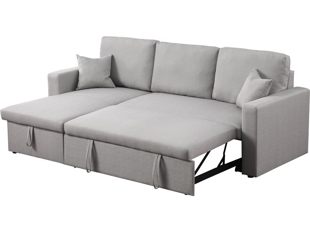 ECKSOFA alain Grau - Hellgrau, Textil (145/221cm) - Habitat Garten