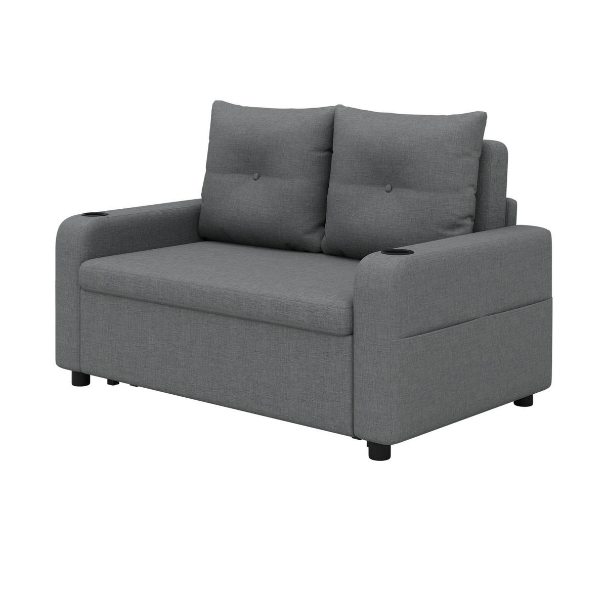 SCHLAFSOFA 3-in-1 131 x 81 x 94 cm Grey mit USB-Anschluss - Grau, Metall (81/94/131cm) - Meubliv