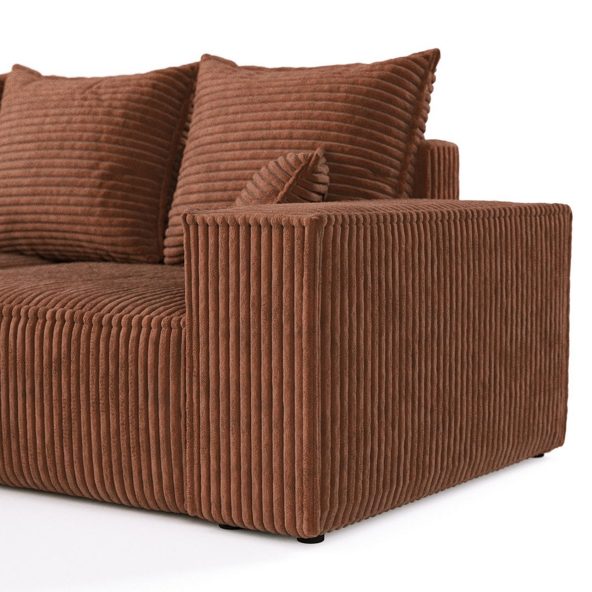 ROHOVÁ SEDAČKA SENSO, textil, Měděná - černá/měděná, dřevo/kompozitní dřevo (255/148cm) - AltaBeds