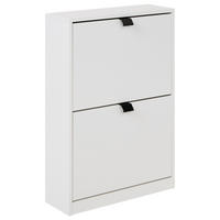 DULAP DE PANTOFI alb Hobart - alb/negru, compozit lemnos (53/75/18cm) - Beliani