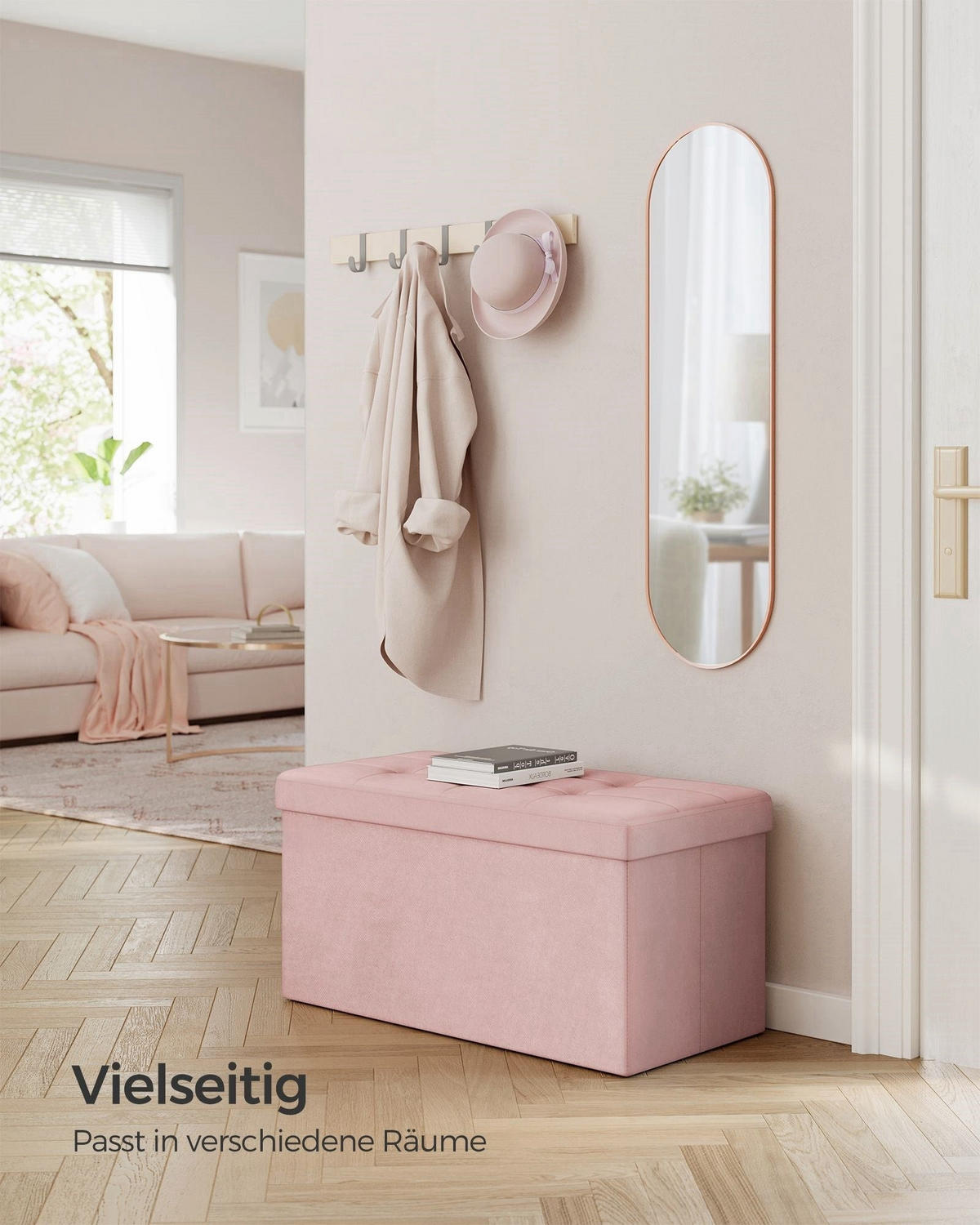 SITZBANK LUANDA - Rosa, Holzwerkstoff (76/38/38cm) - Hansiro