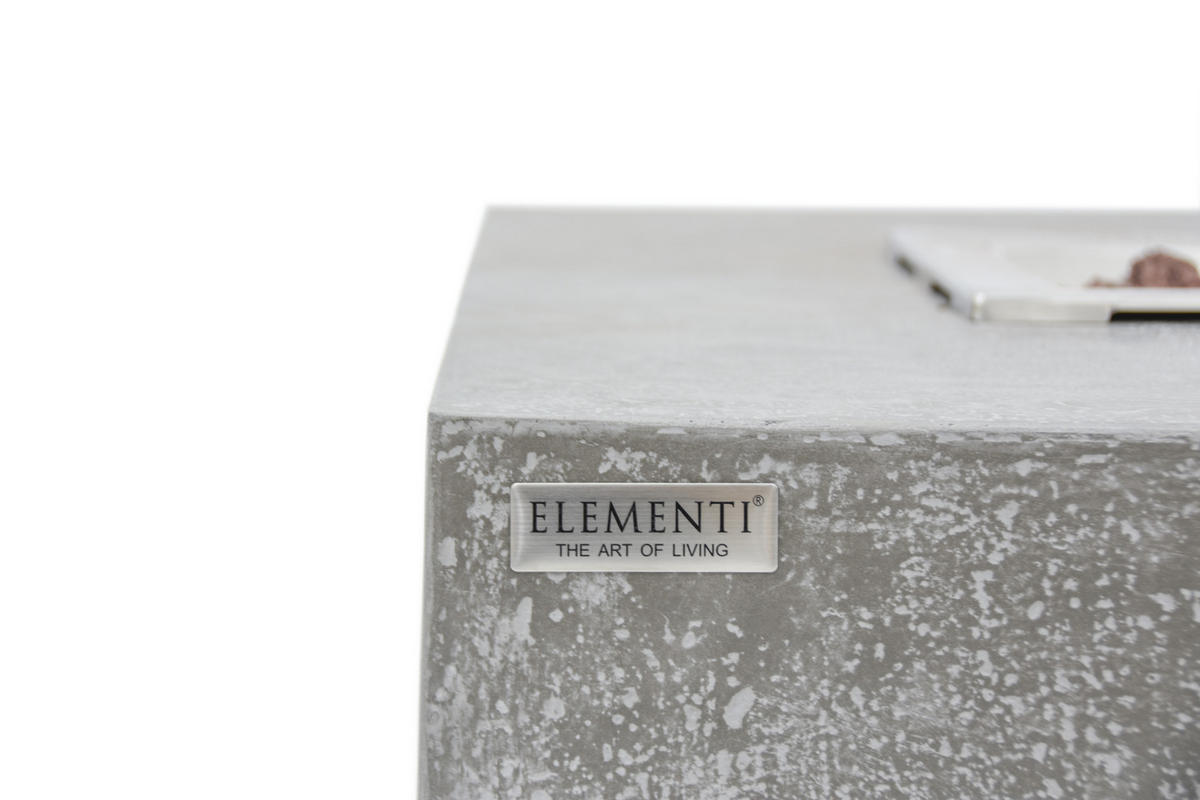 FEUERTISCH HAMPTON Gasfeuerstelle aus GF-Beton 142/81/35 cm - Hellgrau, Naturmaterialien (81/35/142cm) - Elementi