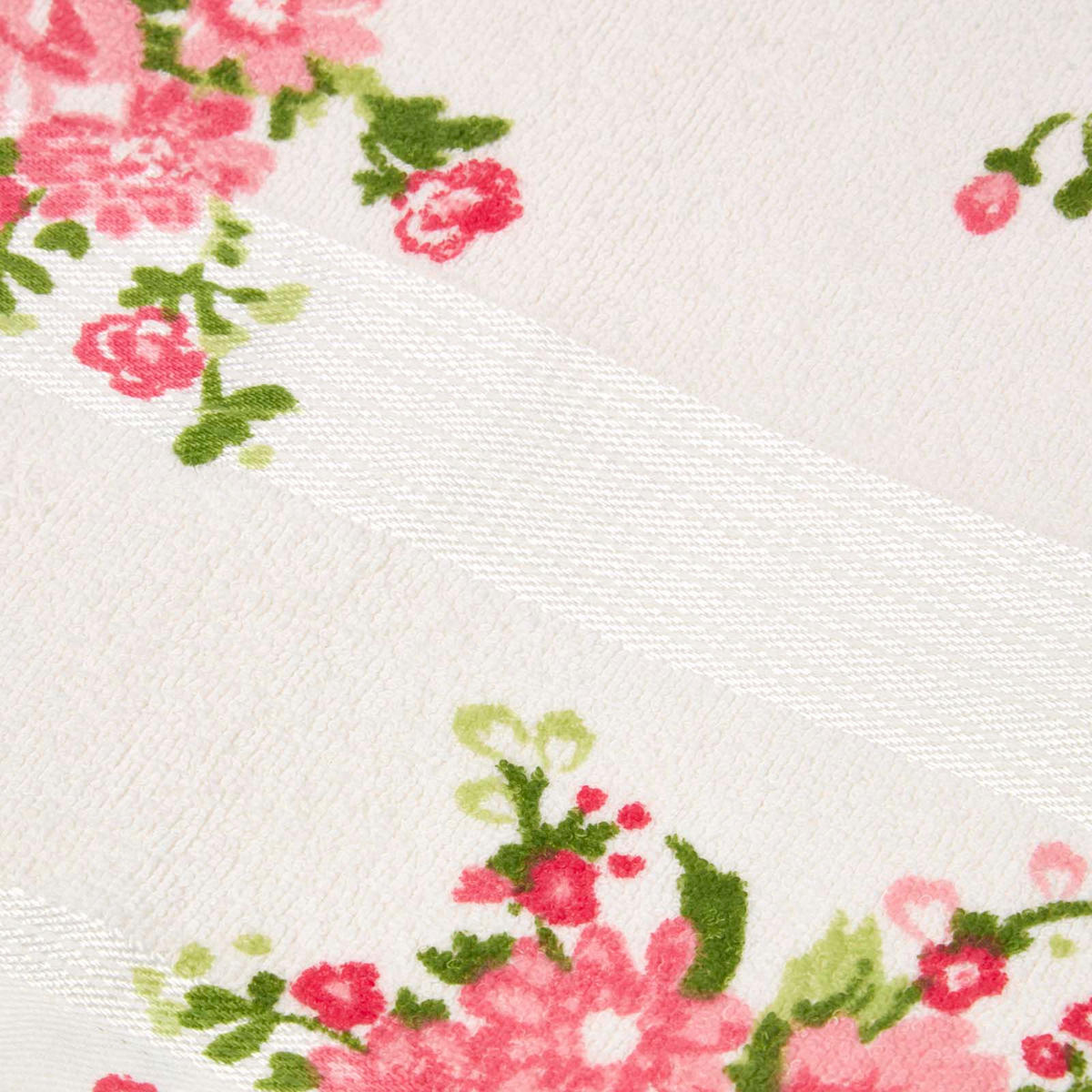 BADETUCH Blumen creme 100/150 cm - Creme, Textil (100/150cm) - Homescapes