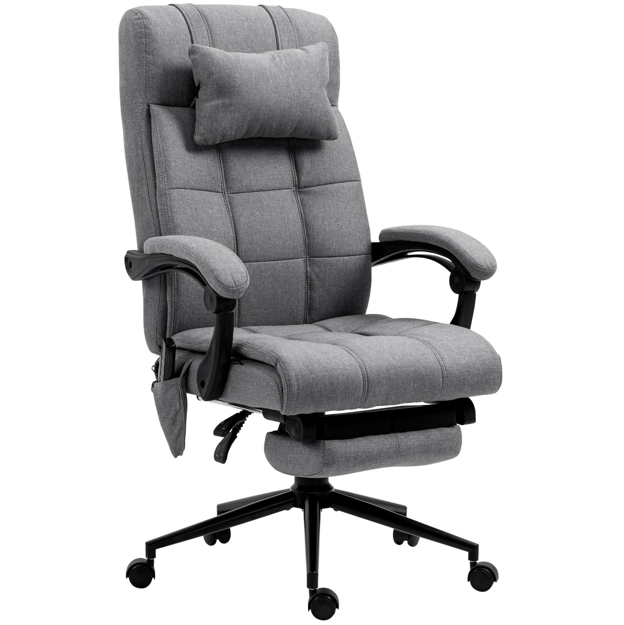 BÜROSTUHL mit Massagefunktion höhenverstellbar Grau - Grau, Kunststoff (76/120/66cm) - Meubliv