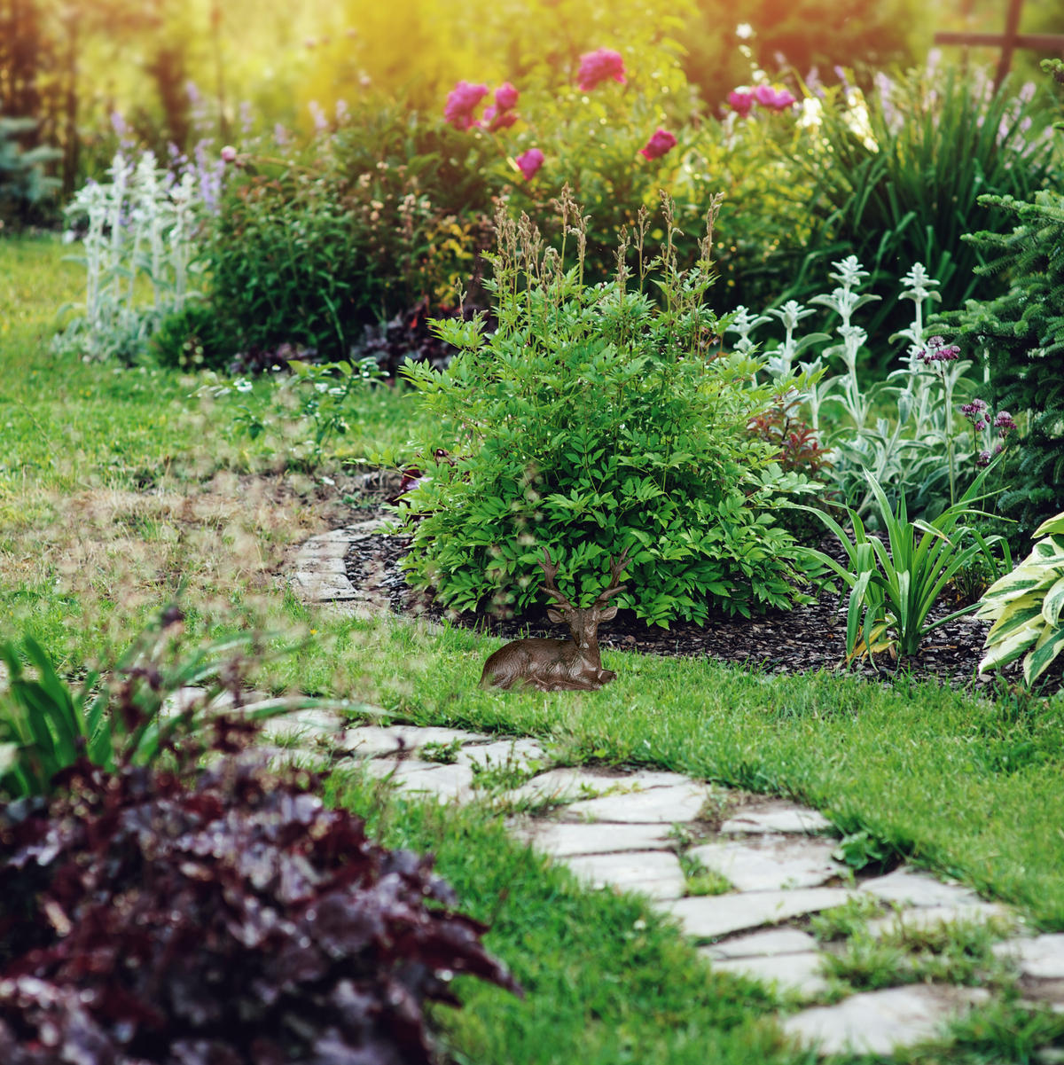 HIRSCH Figur - Braun, Metall (14.5/15/8.5cm) - Relaxdays