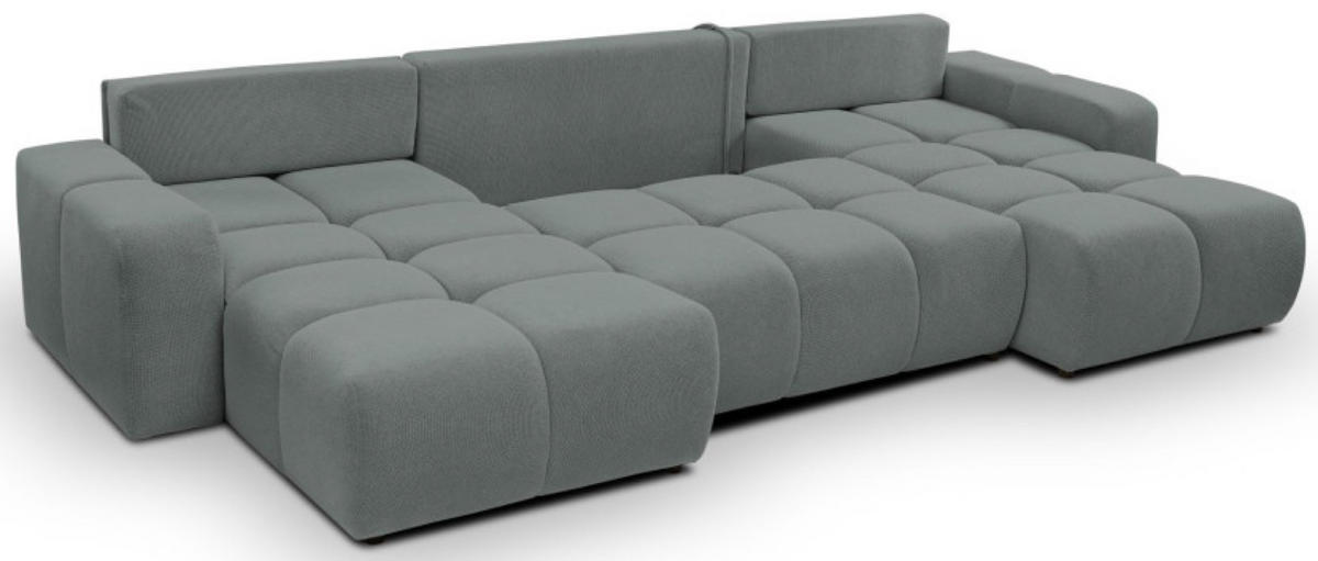 ECKSOFA Popiel Curio 93 Mit Schlaffunktion - Grau, Textil (359/177cm) - Sepro Meble
