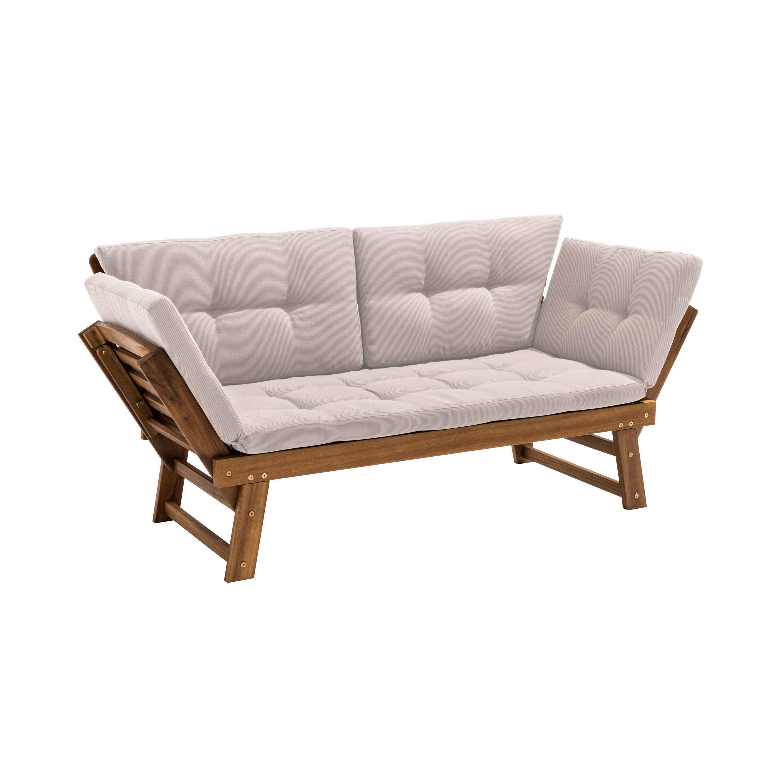 GARTENSOFA, Weiß - Weiß, Holz (197/75/70cm) - Oviala