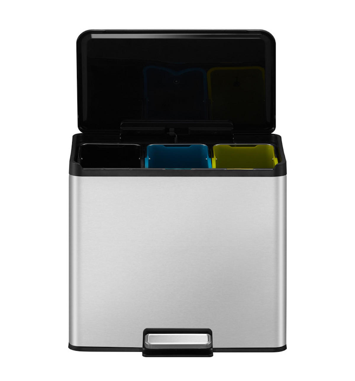 MÜLLEIMER Rechteckig 27 Liter 41,1x46,2x38,8 cm Silber - Silberfarben, Metall (46.2/41.1/38.8cm) - PROREGAL