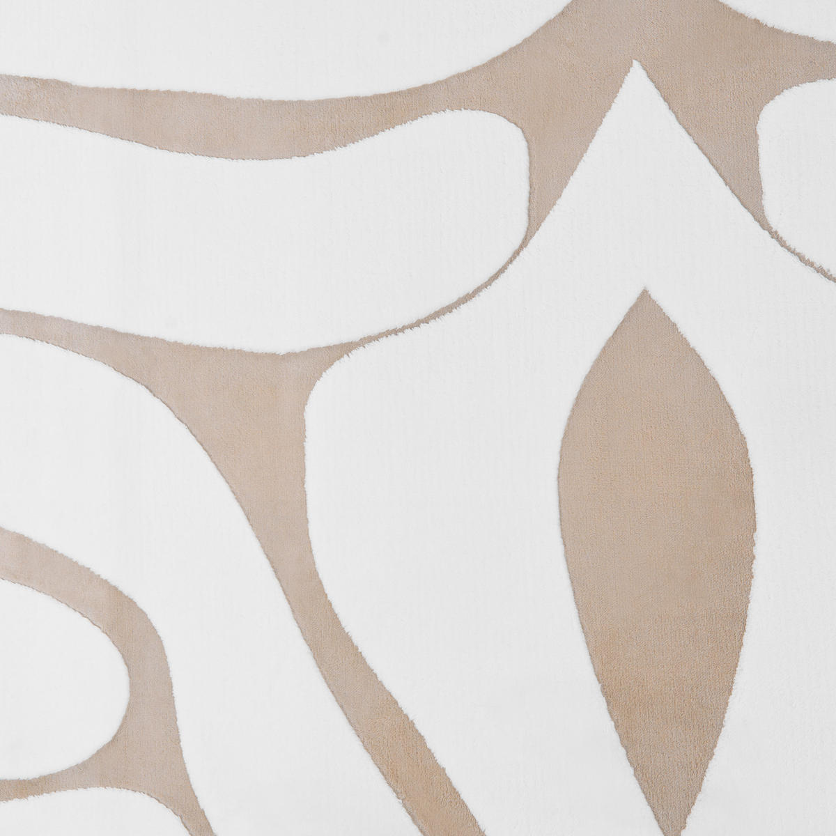 KOBEREC Béžový/Bílý 160/230 cm Hartz - bílá/krémová, textil (160/230cm) - Beliani