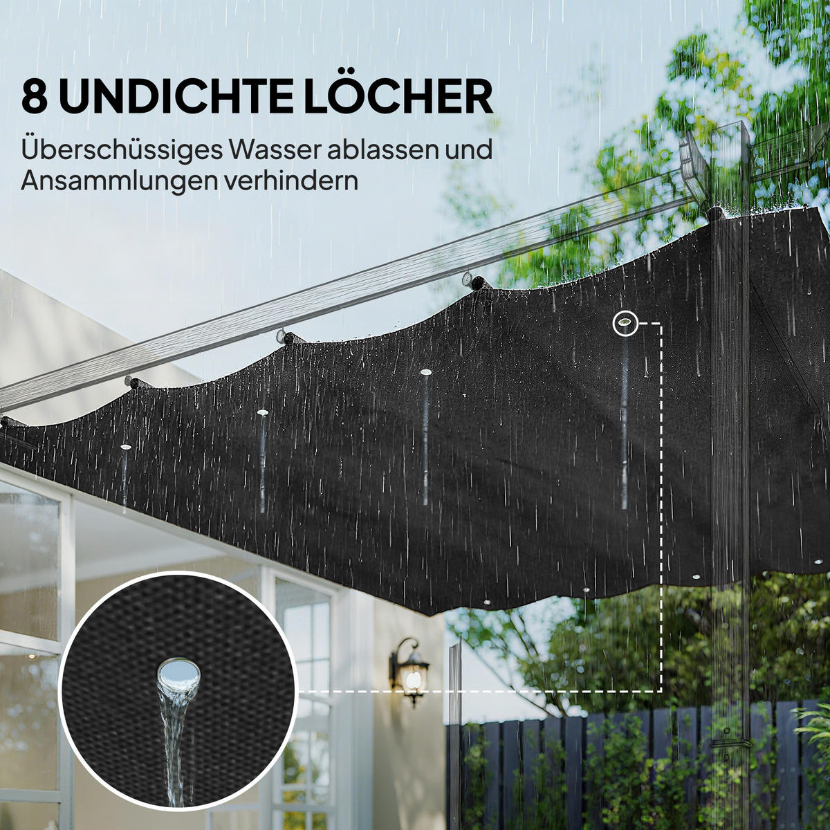 ERSATZDACH für Pergola, Dunkelgrau - Dunkelgrau, Kunststoff (245/23/286cm) - Outsunny