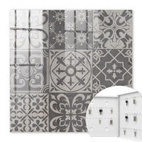 SCHLÜSSELBOX Weiß 30x30 cm – Türöffnung nach rechts - Mosaik aus Mustern - Grau, Metall (30/30/5cm) - TULUP