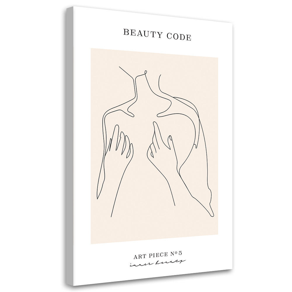 WANDBILD menschlicher körper line art - Beige, Textil (40/60cm) - Feeby