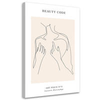 WANDBILD menschlicher körper line art - Beige, Textil (40/60cm) - Feeby