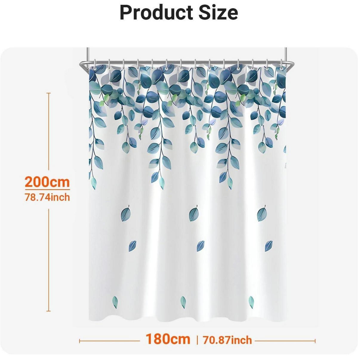 DUSCHVORHANG Blätter Muster 180 x 200 cm - Multicolor, Textil (180/200cm)