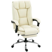 BÜROSTUHL ergonomisch mit Fußstütze Kunstleder Beige - Beige, Kunststoff (66/121/72cm) - Meubliv