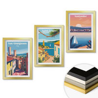 WANDBILDER 3er Set - 20x30 cm Goldrahmen - Italienische Stadtlandschaften - Goldfarben, Kunststoff (20/30cm) - ArtPrintCave