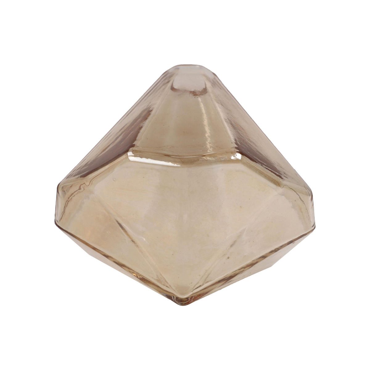 VASE Diamond Shiny Sand, Glas, 12 cm - Beige, Glas (12cm) - Goebel