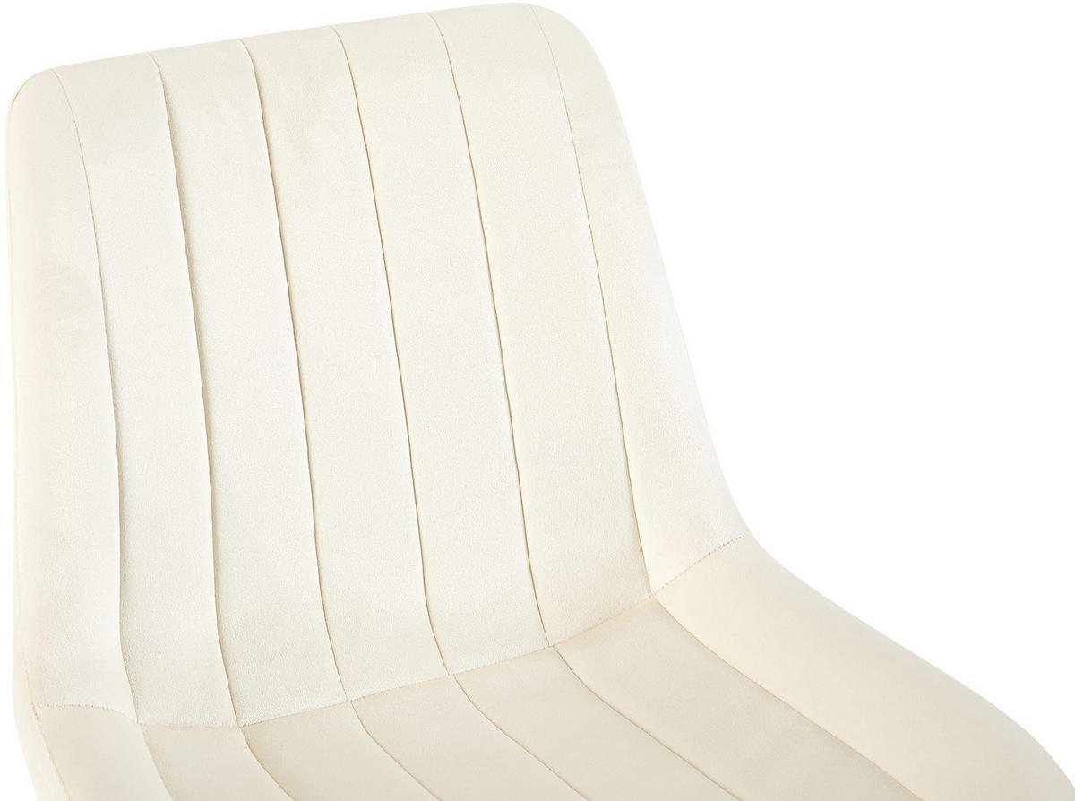 STUHL Samt creme - Creme/Schwarz, Textil/Metall (46/82/61cm) - CLP