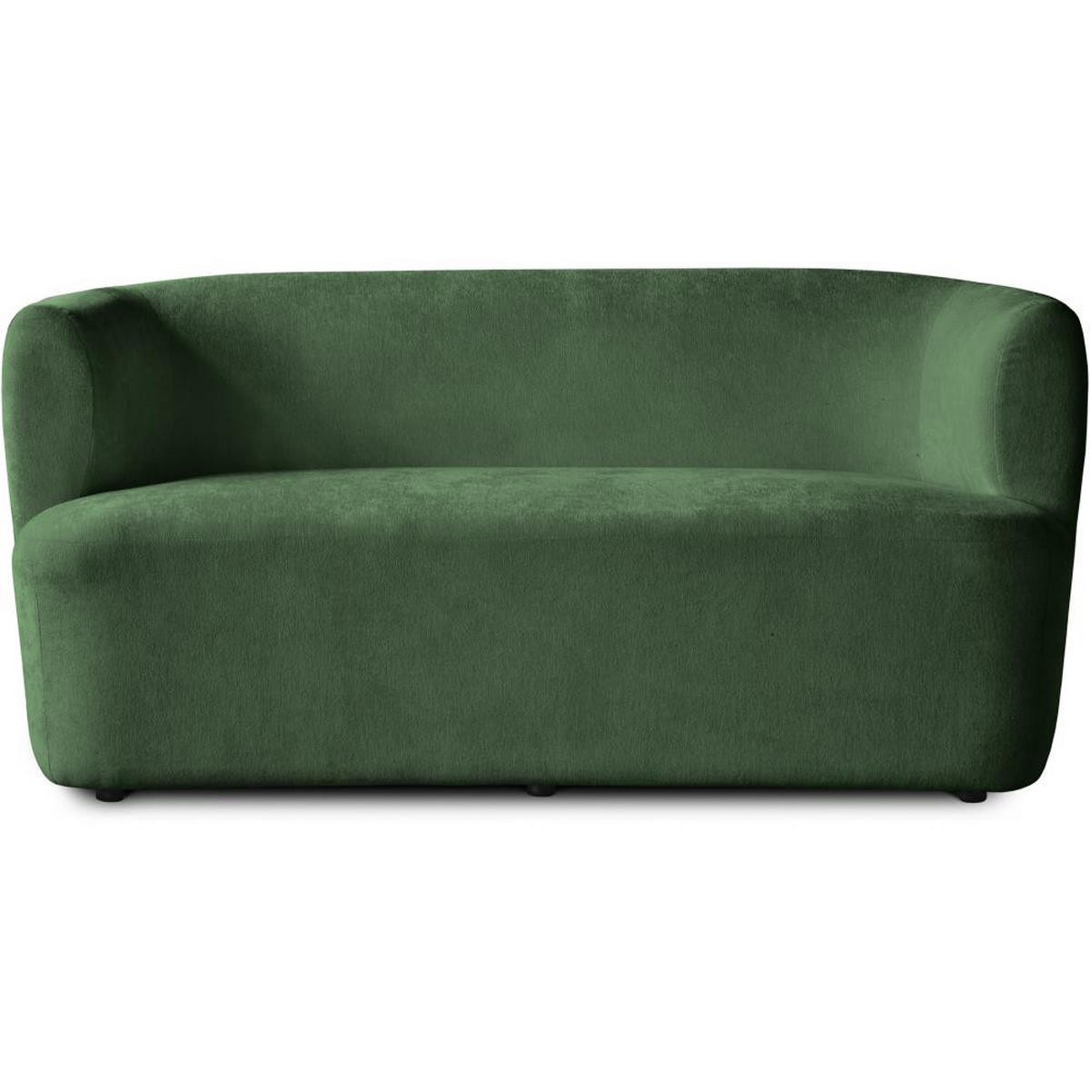 2-SITZER SOFA Nori dunkelgrün velour - Dunkelgrün/Schwarz, Kunststoff/Textil (150/68/72cm) - Beautysofa