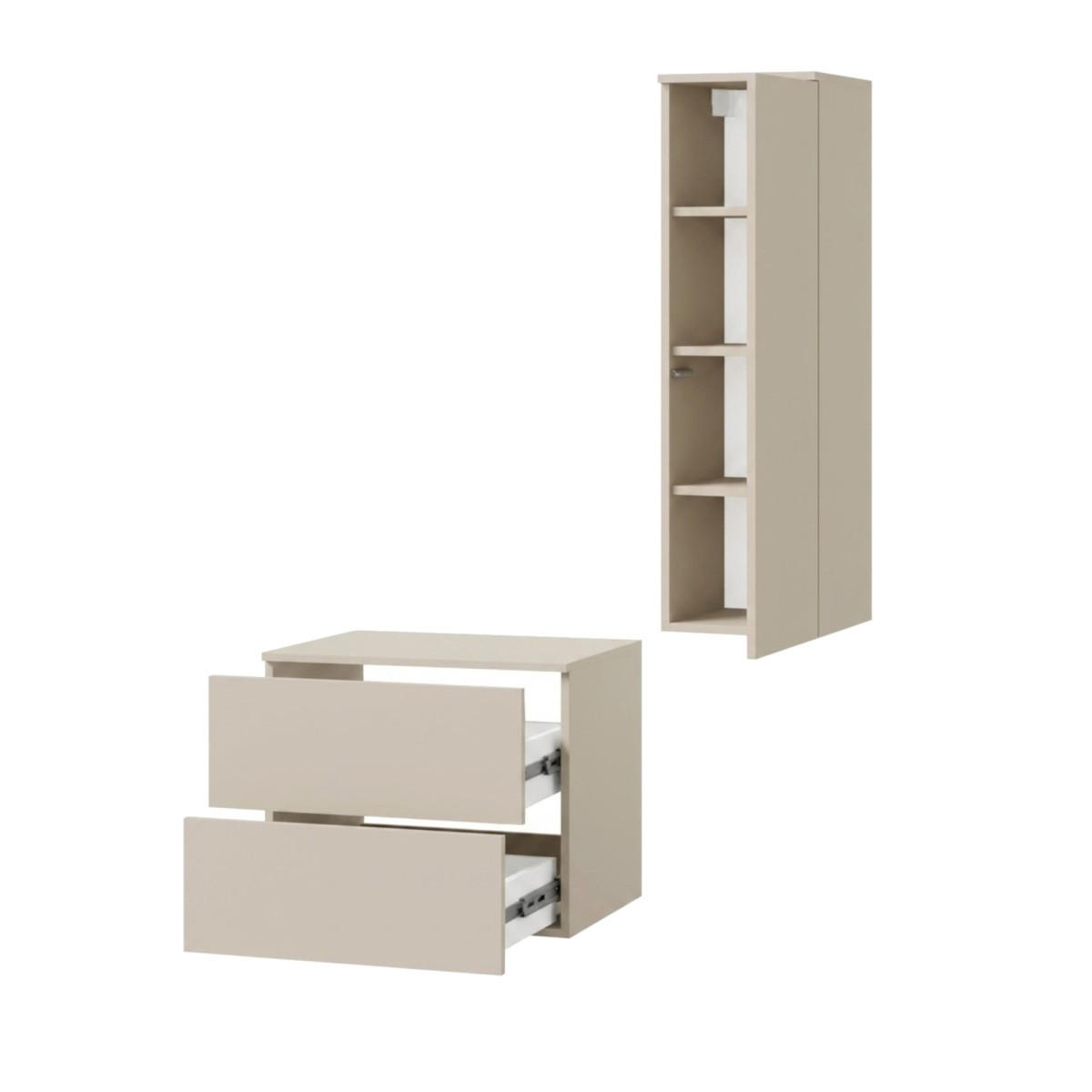 BADMÖBEL-SET Color Kaschmir 2-Teilig (2S 60 + 1D 100) - Kaschmir, Holzwerkstoff (90/160/45cm) - mzm24