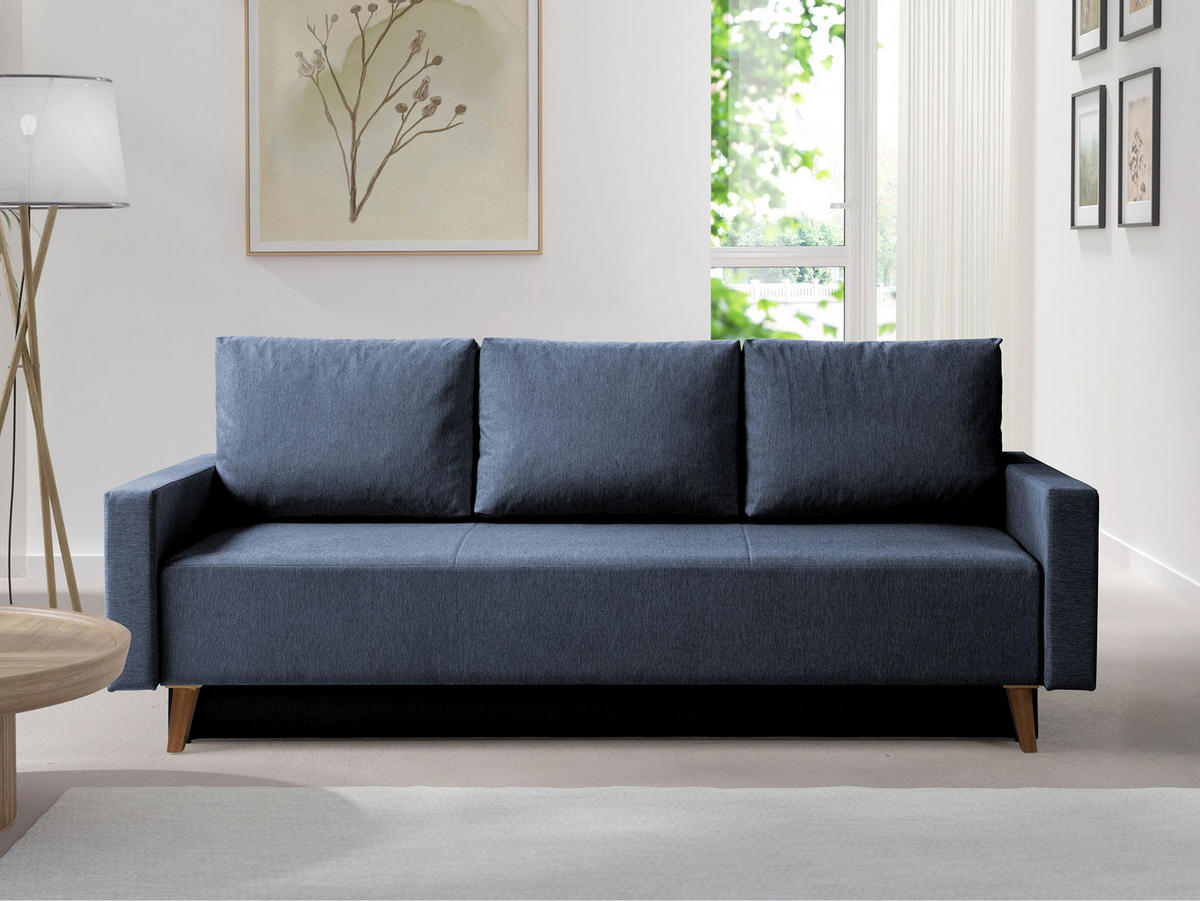 SCHLAFSOFA Oviedo - Blau, Holz/Kunststoff (215/86/95cm) - MIRJAN24