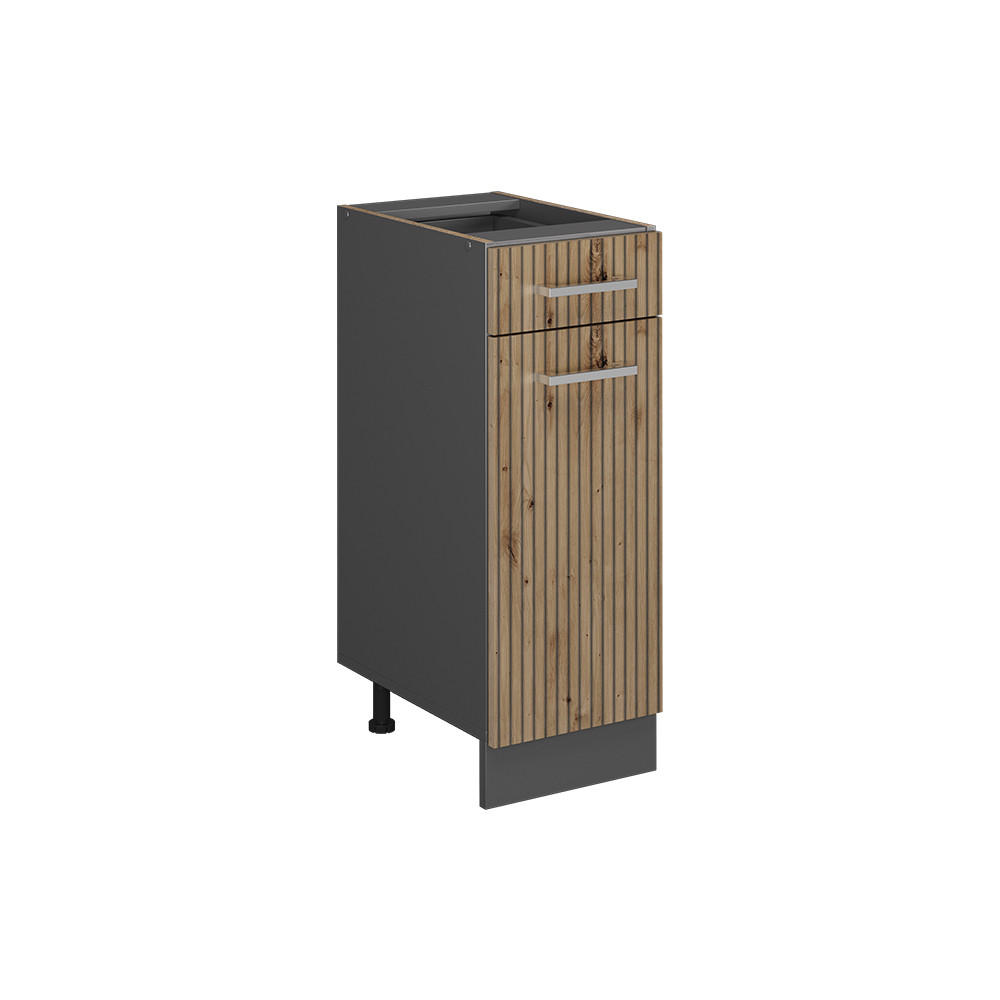 KÜCHENUNTERSCHRANK R-Line Artisan-Eiche 30 cm ohne AP - Anthrazit/Eiche Artisan, Holzwerkstoff (30/81.6/46cm) - Vicco