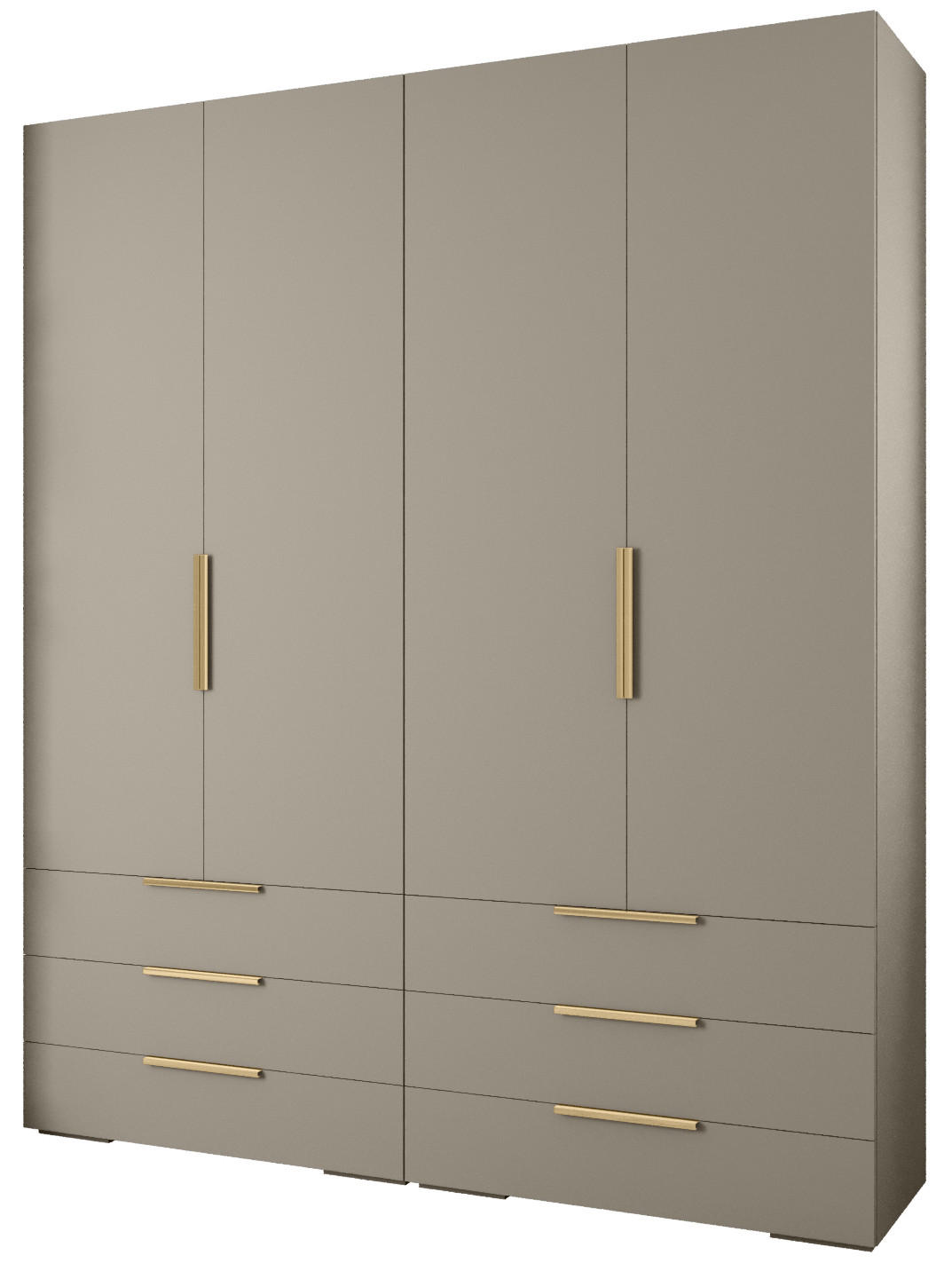 Abiks Möbel Garderoben-Set Kaschmir, Gold 200x236.7x47 cm