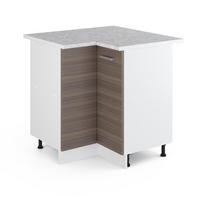 UNIVERZÁLNA ROHOVÁ SKRIŇA R-Line Šedá 75.6 cm s dvierkami, s pracovnou doskou - svetlohnedá/biela, kompozitné drevo (75.6/81.6/60cm) - Vicco