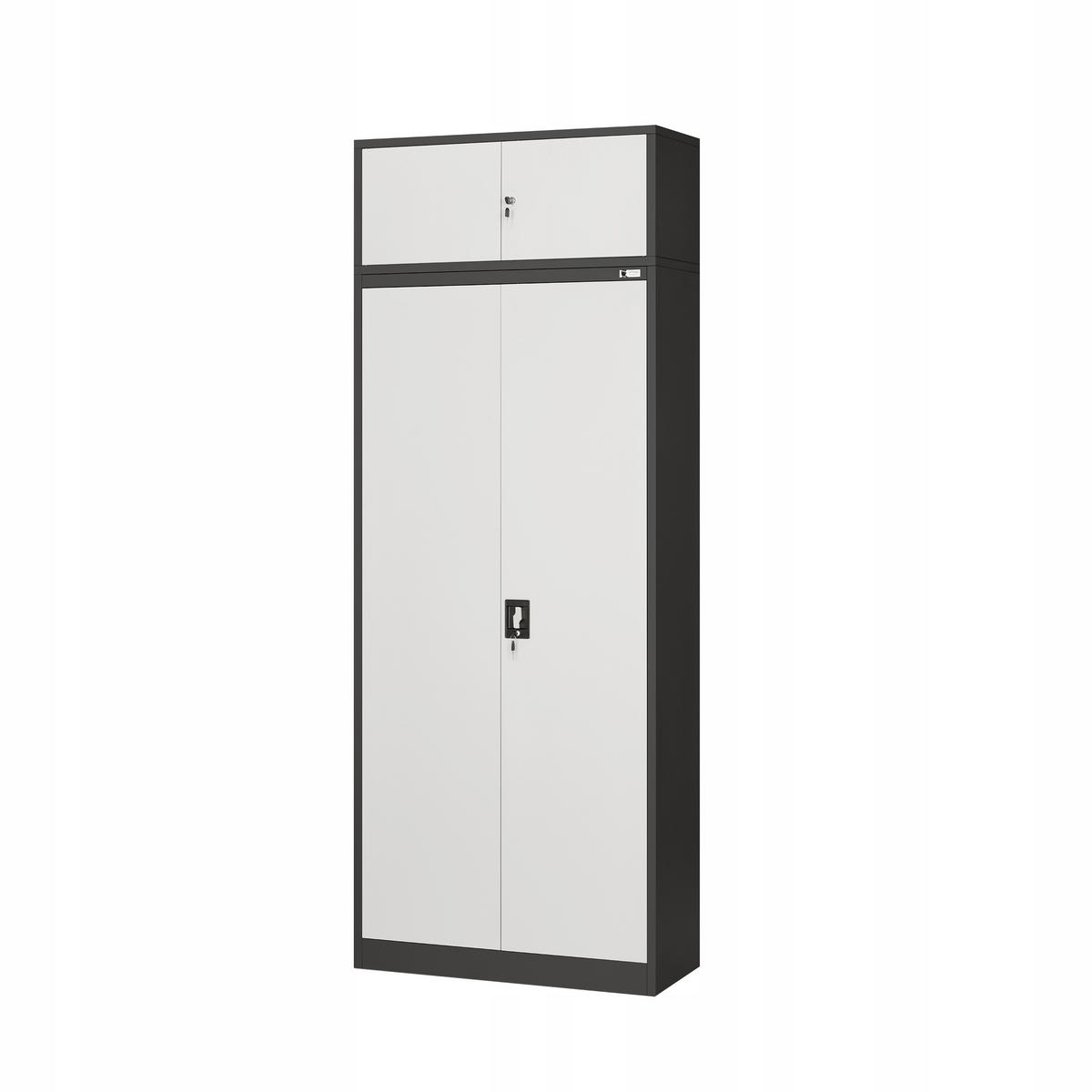 AUFSATZ für Aktenschrank Büroschrank EWA - Anthrazit/Weiß, Metall (90/38/40cm) - Jan Nowak