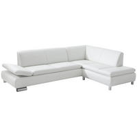 ECKSOFA mit Ottomane rechts Kaye Bezug Kunstleder Metallfuß verchromt / weiß - Weiß, Kunststoff (270/190cm) - 58aufmkessel