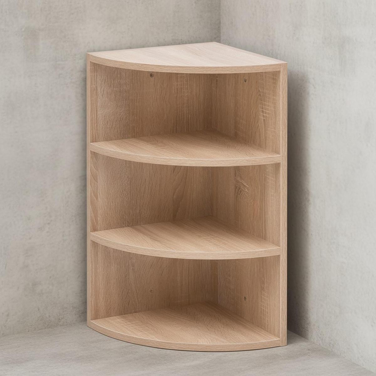 ECKREGAL NIDDA MDF Runder Front Modern, Beige 30x30x60 cm - Beige, Holz (30/60/30cm) - KADIMA DESIGN