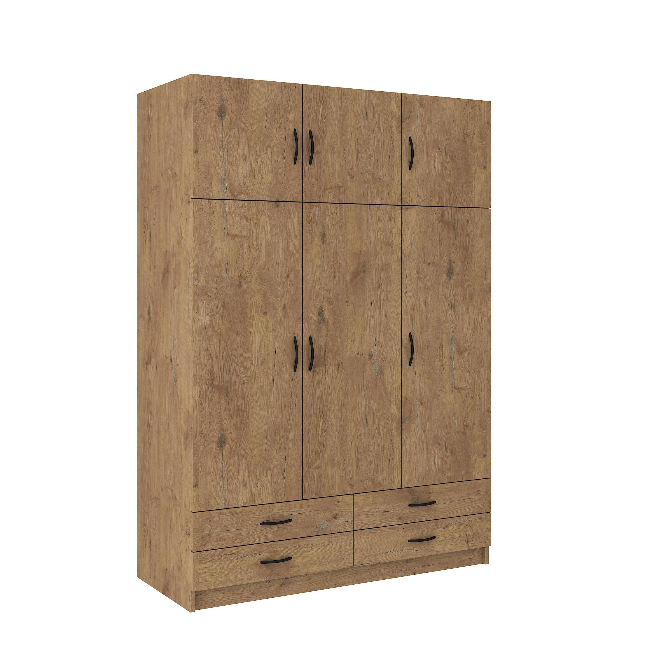 DREHTÜRENSCHRANK STELLINA 135/194/54,6cm 6-türig Braun - Braun, Holzwerkstoff (135/194/54.6cm) - MASSENO