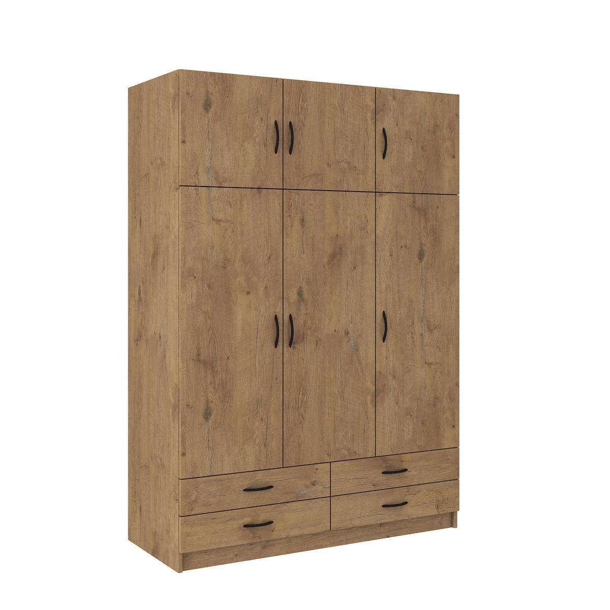 DREHTÜRENSCHRANK STELLINA 135/194/54,6cm 6-türig Braun - Braun, Holzwerkstoff (135/194/54.6cm) - MASSENO