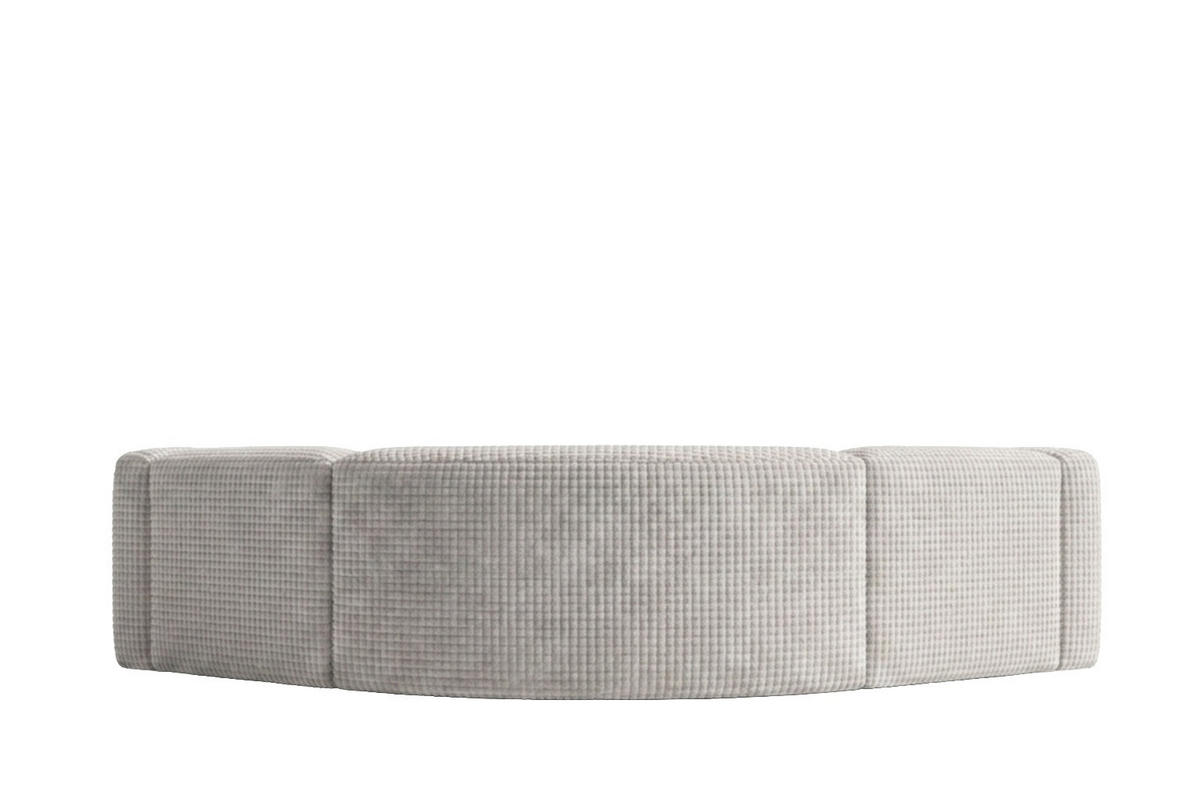 ECKSOFA Modulares, Corner mini, Chenille-Stoff Cremona, Hellgrau, GRETA - Hellgrau, Holz (380/190cm) - Kaiser Möbel