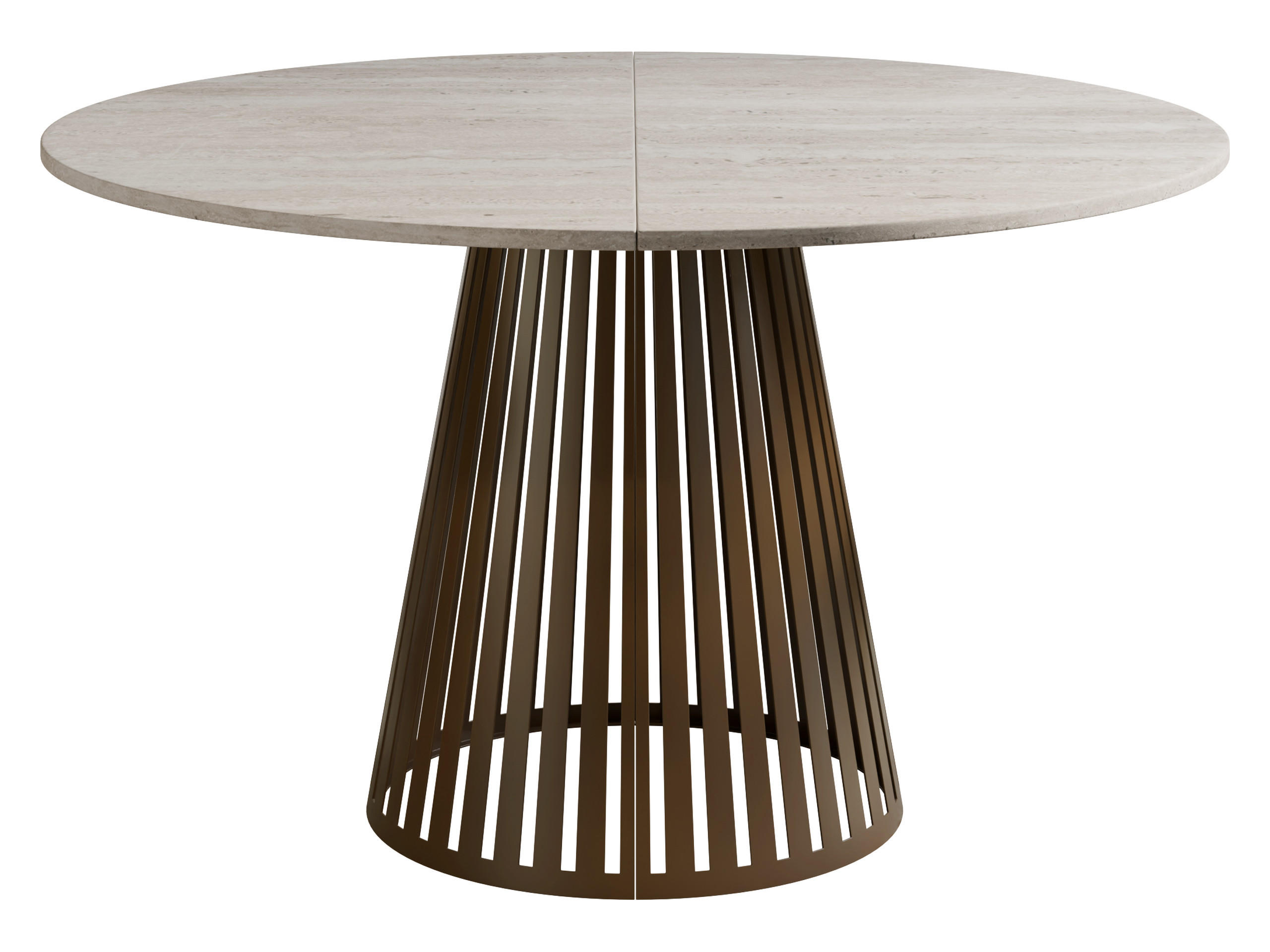 ESSTISCH ausziehbar Cone Braun 100 - Ecru/Braun, Holzwerkstoff/Metall (100/100/76cm) - MIRJAN24