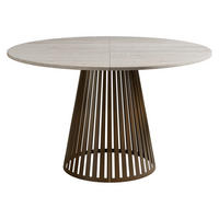 ESSTISCH ausziehbar Cone Braun 100 - Ecru/Braun, Holzwerkstoff/Metall (100/100/76cm) - MIRJAN24