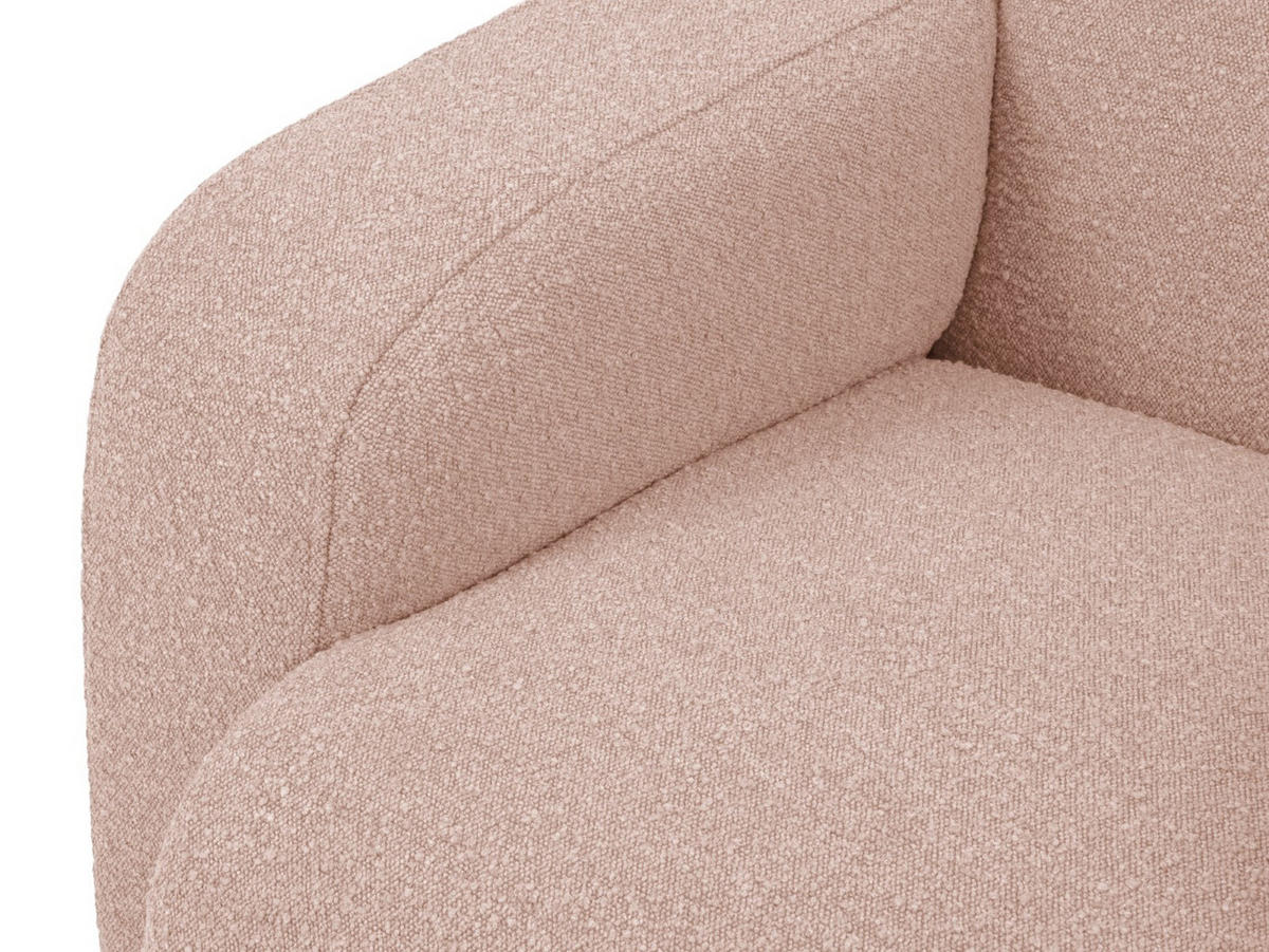 ECKSOFA rechts Molino aus Boucle puderrosa 6 Sitzplätze - Pink, Textil (250/315cm) - Micadoni