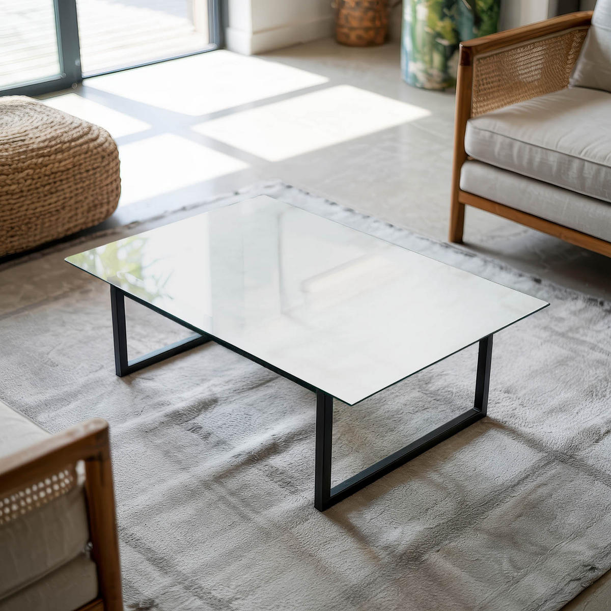 TISCHPLATTE 80x60 cm Glatte Weiße Oberfläche - Weiß Hochglanz/Weiß, Glas (80/60/0.4cm) - TULUP