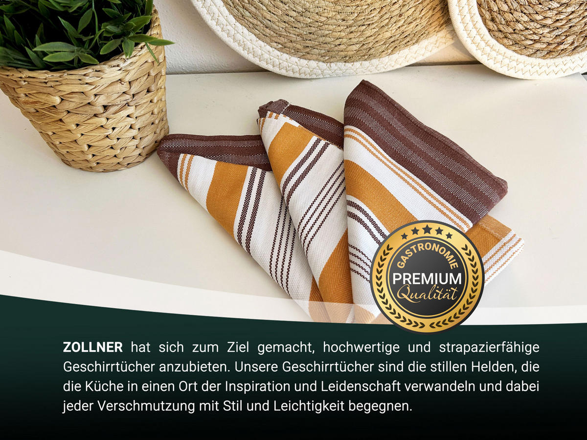 GESCHIRRTÜCHER, 4er-Set, 50x70 cm, 100% Baumwolle, Braun - Braun, Textil (50/70cm) - Zollner